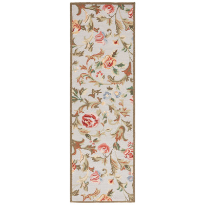 Tapis floral en laine crocheté à la main Chelsea
