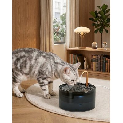 Fontaine en plastique pour chat avec robinet en cuivre, bol d'eau automatique pour animal de compagnie 71 oz / 2,1 L et distributeur, comprend 3 filtres remplaçables