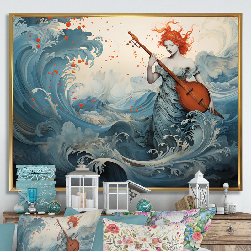 Aquarelle Venus Mythology - Classics, art mural, Cadre flottant doré, H 40 po x l 30 po x P 1,5 po