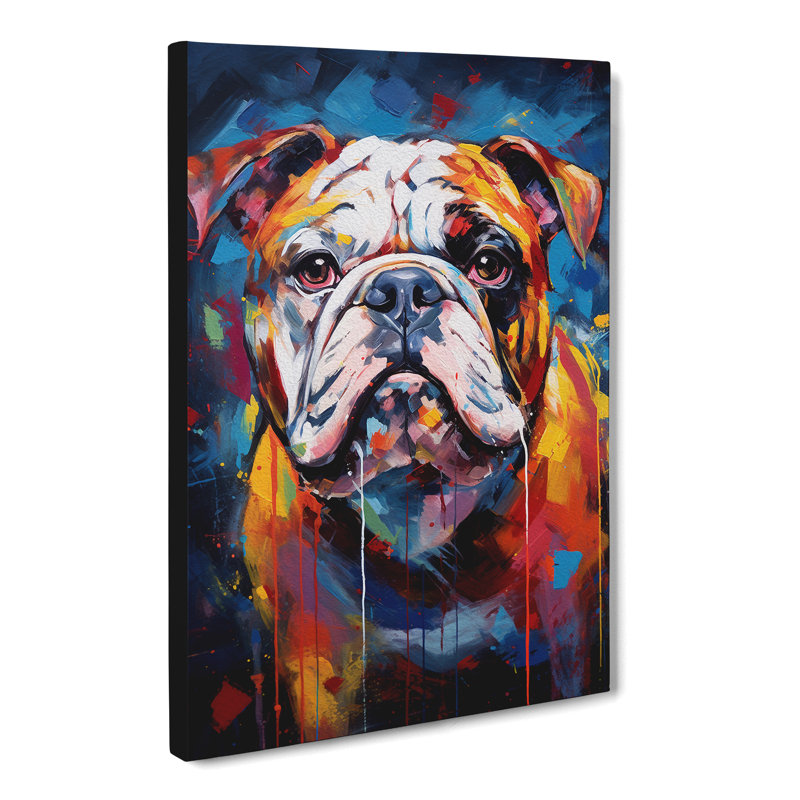 British Bulldog Modern - Wrapped Canvas, 50cm H x 35cm W x 3cm D