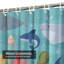 Rideau de douche imperméable avec 12 crochets Ocean-864606845