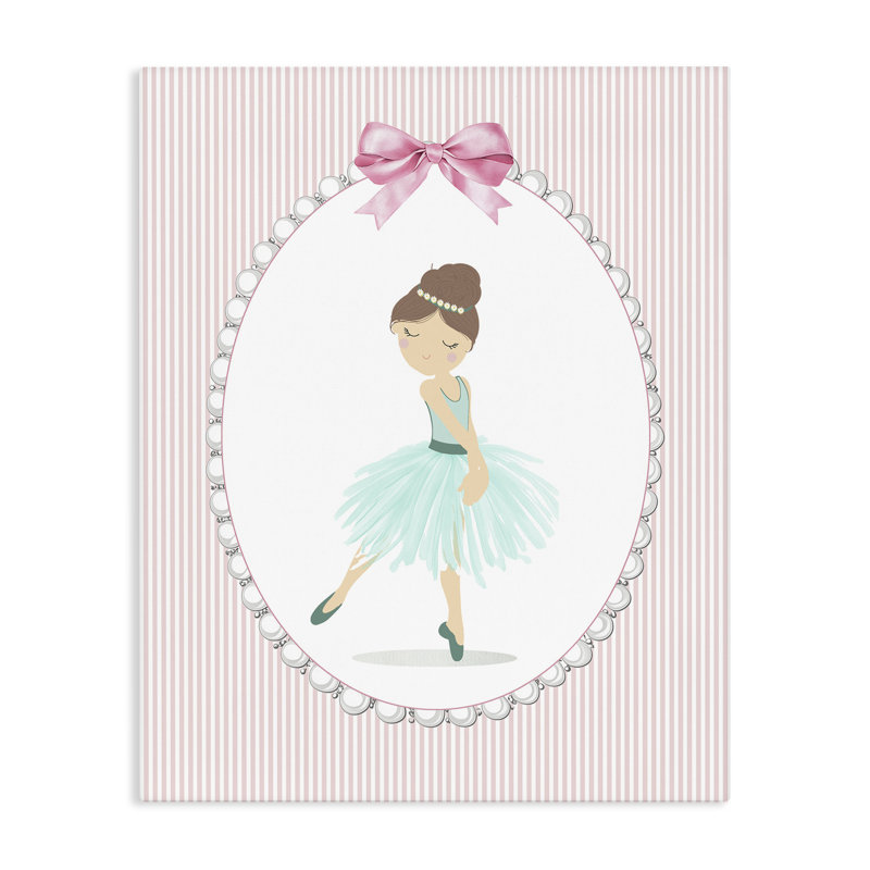 Élégante danse sur toile rayée, design par Christine Simpson Art, H 30 po x l 24 po