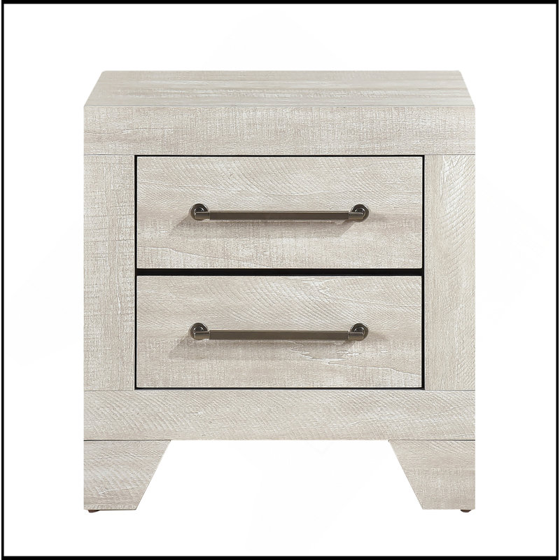Table de chevet contemporaine en chêne avec 2 tiroirs et meubles de chambre à coucher en bois