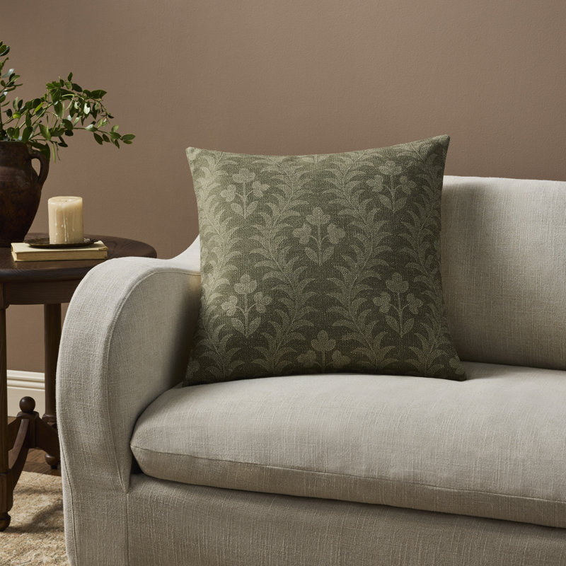 Coussin décoratif Magnolia Home par Joanna Gaines x Loloi Isola, Vert, Housse 22 po x 22 po avec duvet