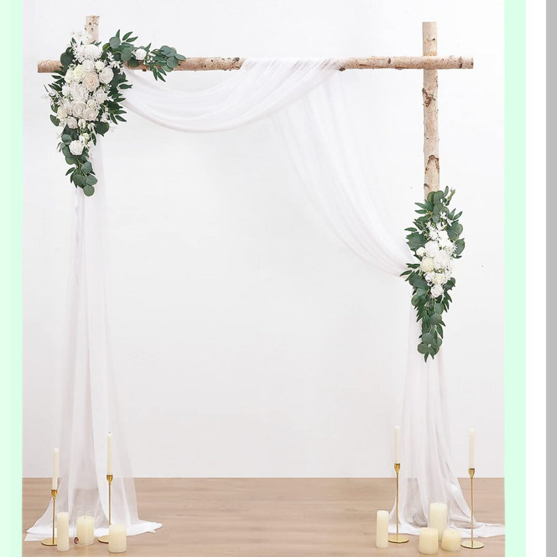 Elegant Wedding Flower Arch Kit with Drapes