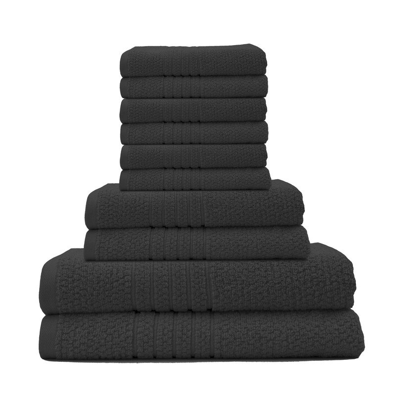 Ensemble de serviettes 100% coton Chynia Softee, Noir