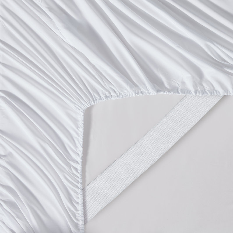 Brushed Microfiber Bottom Sheets with Built in Sheet Straps, White, Queen Fitted Sheet