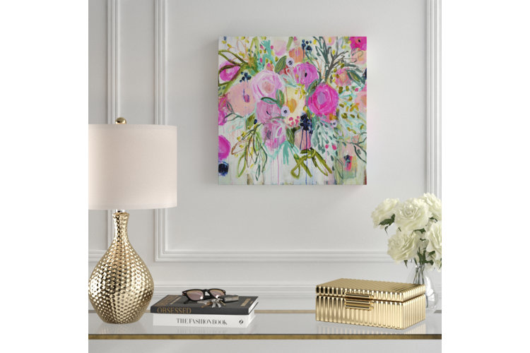 'Rose Burst' by Carrie Schmitt - Wrapped Canvas Painting Print