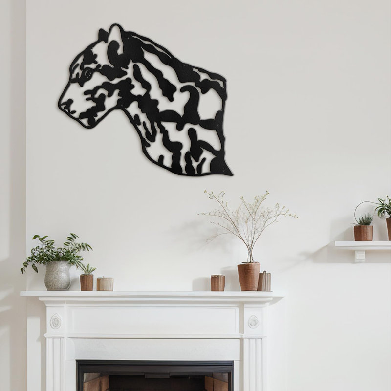 Wall Decor Metal, Black, 16" H x 24" W x 0.05" D