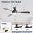 52 Inch Flush Mount Smart Dc Ceiling Fan With Light And Remote Control, Reversible 3-Abs Blades For Year-Round Comfort-1030724884
