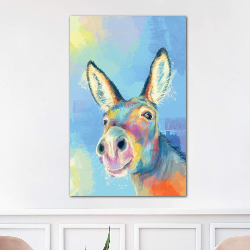 Carefree Donkey - Print on Canvas, No Frame, 101.6 cm H x 66.04 cm W x 1.91 cm D