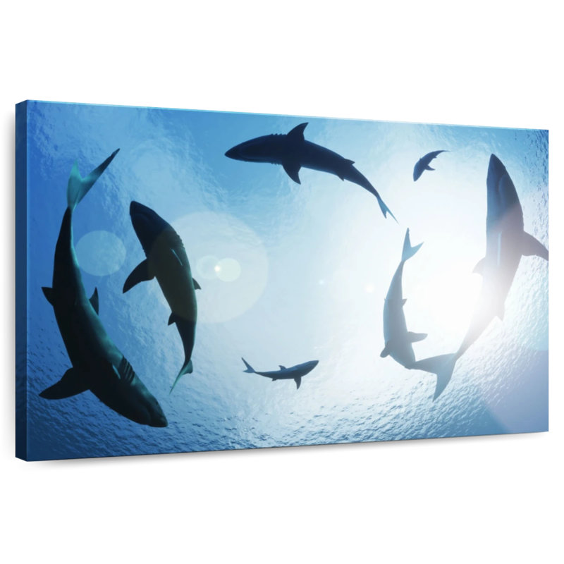 School Of Sharks, 34" H x 51" W