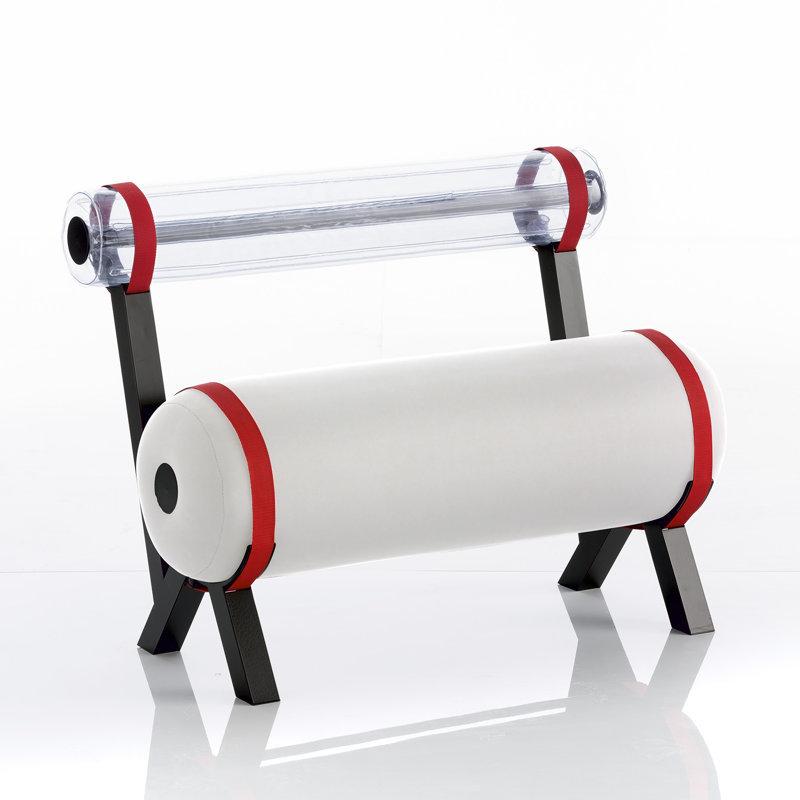 L100 Aluminium And Opaque Black PVC Bench, White