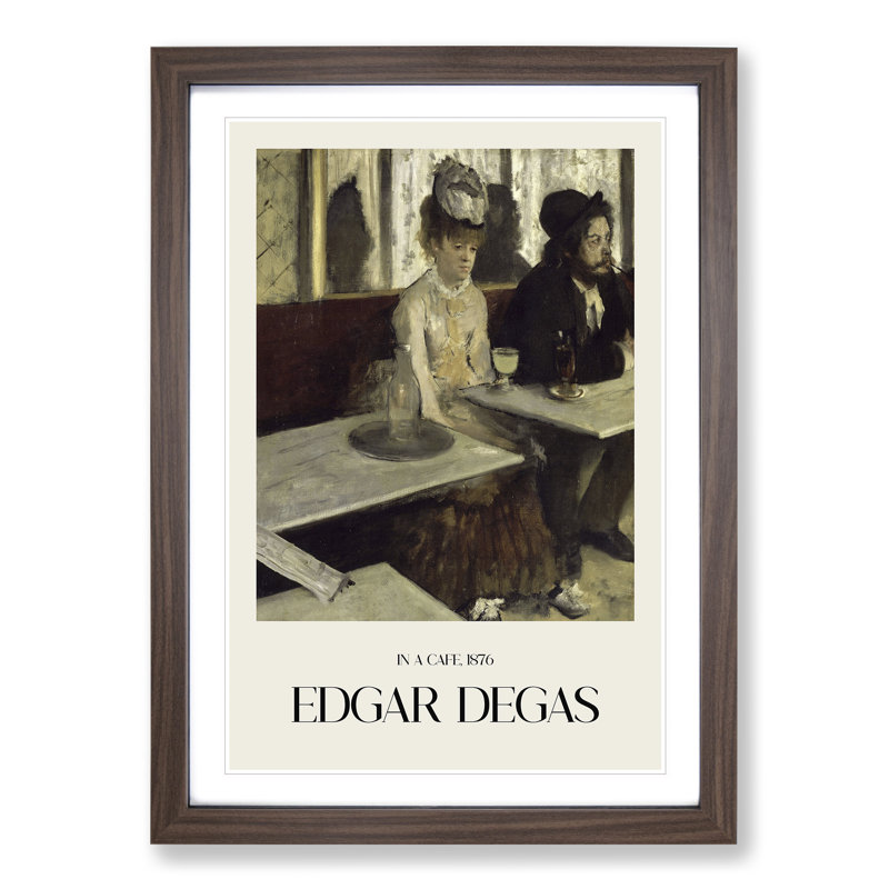 Absinthe Drinkers by Edgar Degas - Picture Frame Painting, Walnut Framed, 65cm H x 48cm W x 2cm D