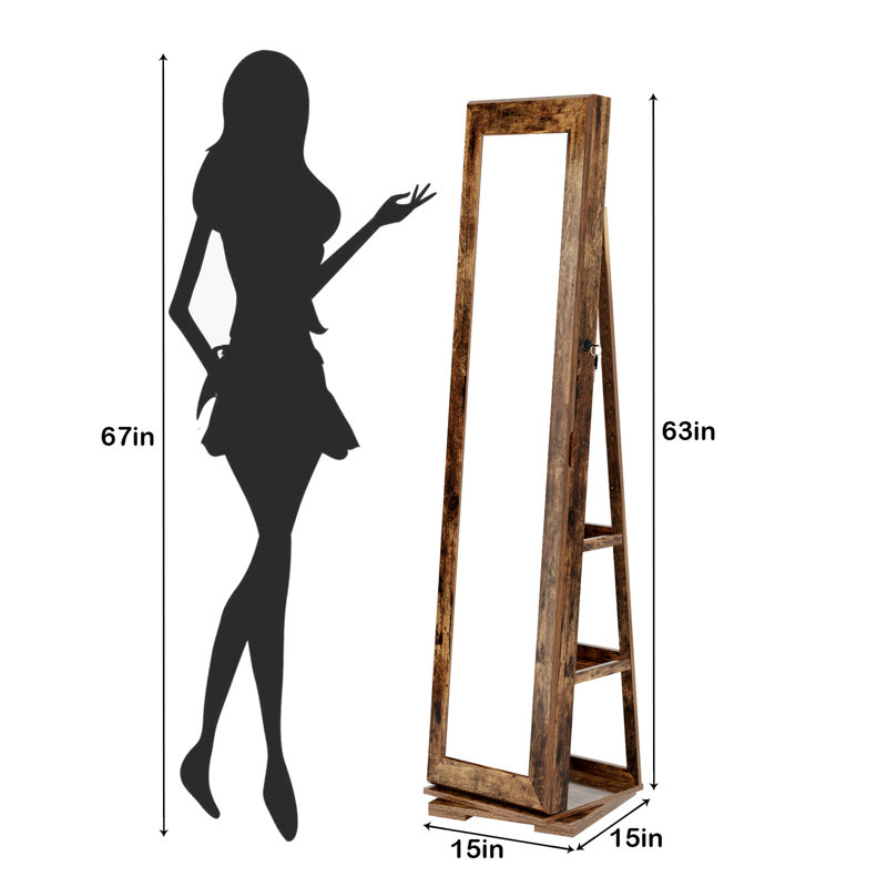 Armoire pour bijoux Jelks, Brun rustique