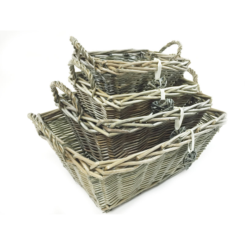 House of Hampton Wicker Decorative Basket, 13cm H x 32cm W x 22cm D, Neutral