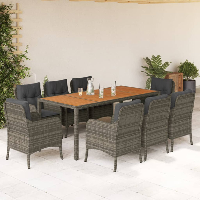  Garden Dining Set Grey