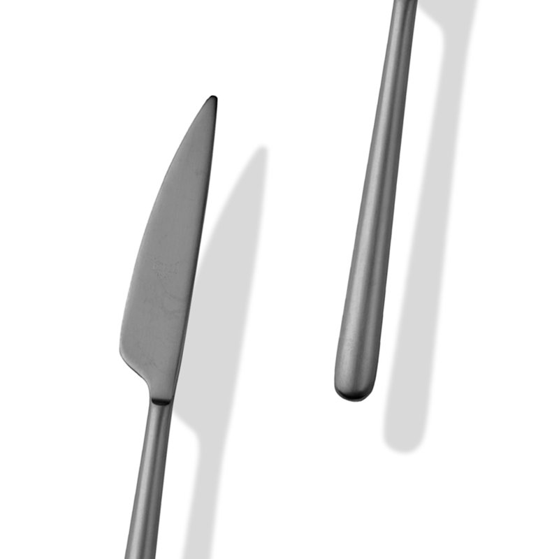 MEPRA Linea Stainless Steel Flatware Set - Service for 4, Ice Black Gold