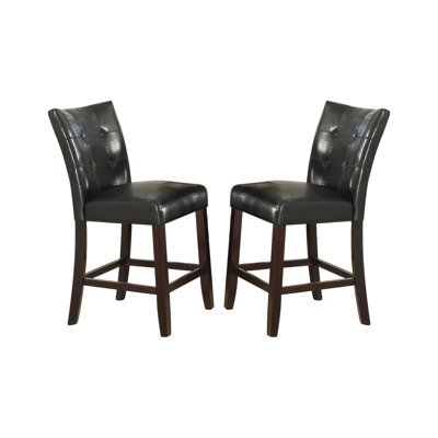 Chaise haute en cuir rembourrée (ensemble de 2)