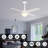 48'' Nova 4 Blades LED Smart Standard Ceiling Fan with Wall Control and Light Kit Included-874112751