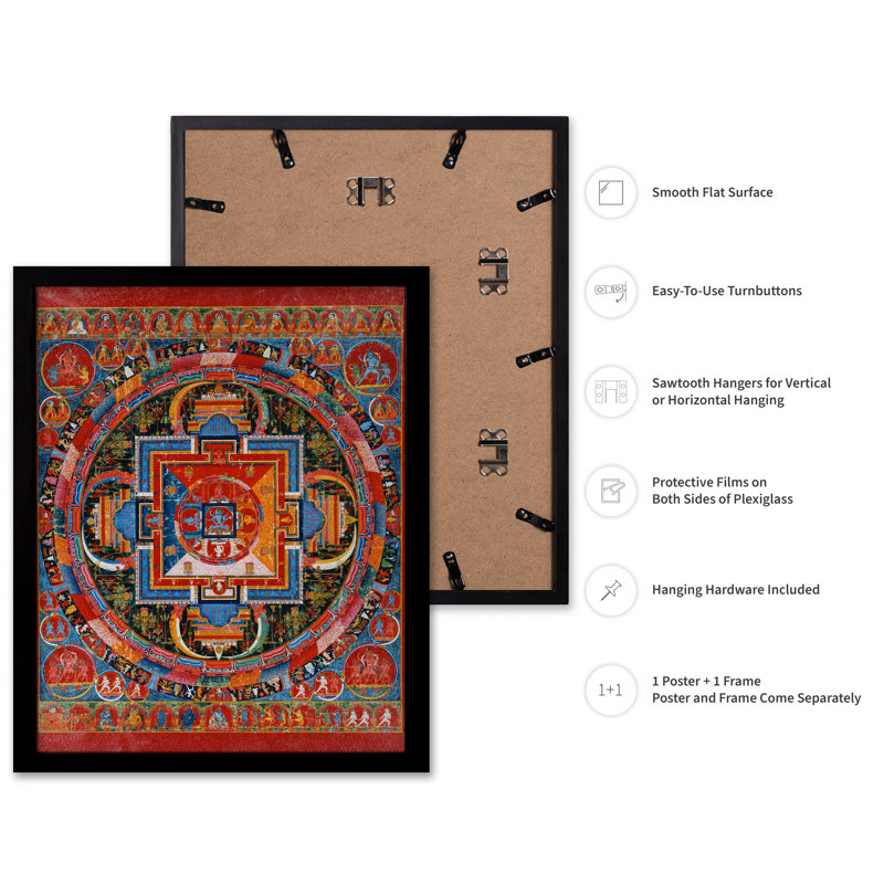 Mandala de Jnanadakini, Cadre noir, Affiche, H 16 po x l 20 po
