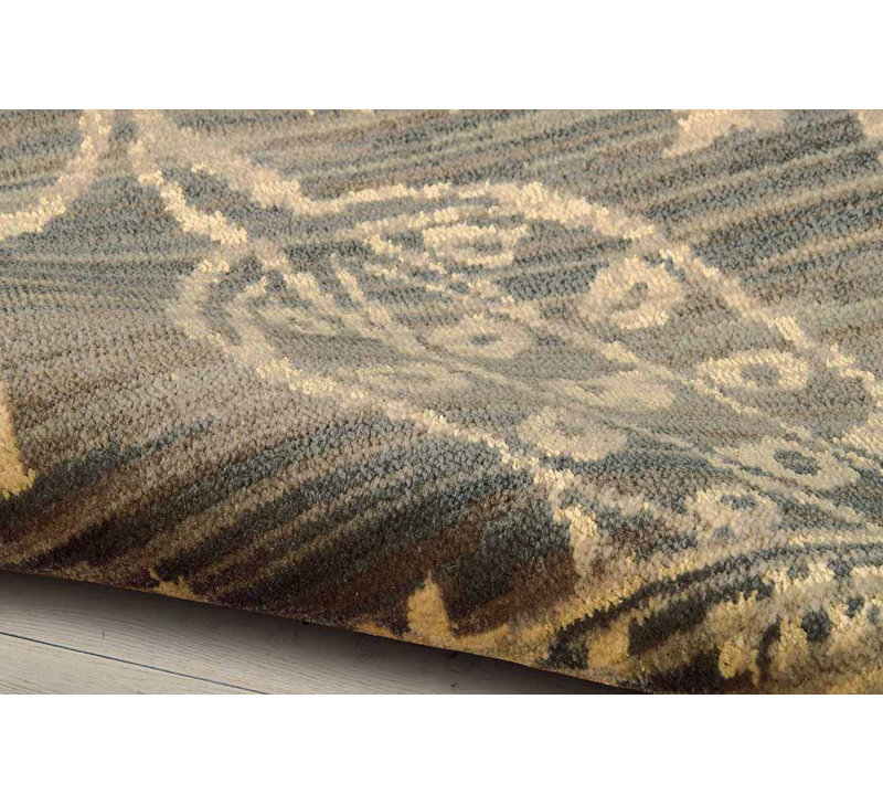 Tapis en laine / graphite Montana, Tapis de couloir : 2 pi 5 po x 10 pi