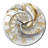 Whirling While Glam Fractals In Gold And White III - Fractals Wall Clock-93396219