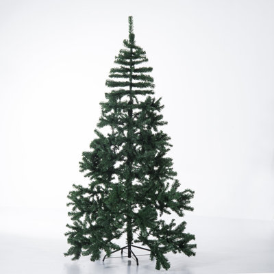 Arbre de noël artificiel vert 6,9' avec support en pvc et en métal à épreuve du feu