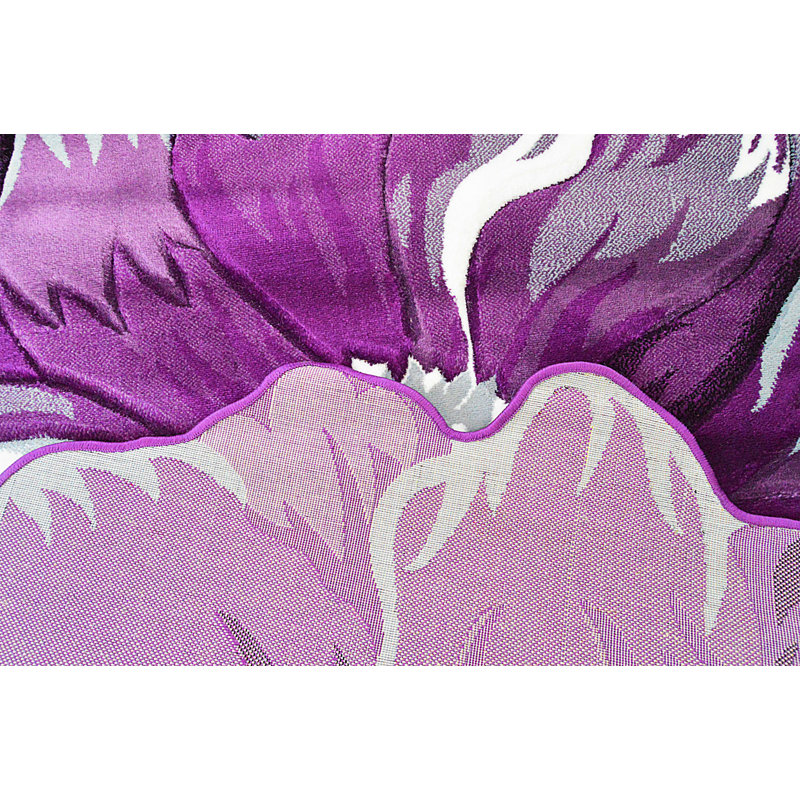 Tapis mauve à motif floral Duraisamy, Nouveauté 2 pi 7 po