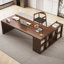 Bureaux en bois massif en L noyer-107934395-107934398