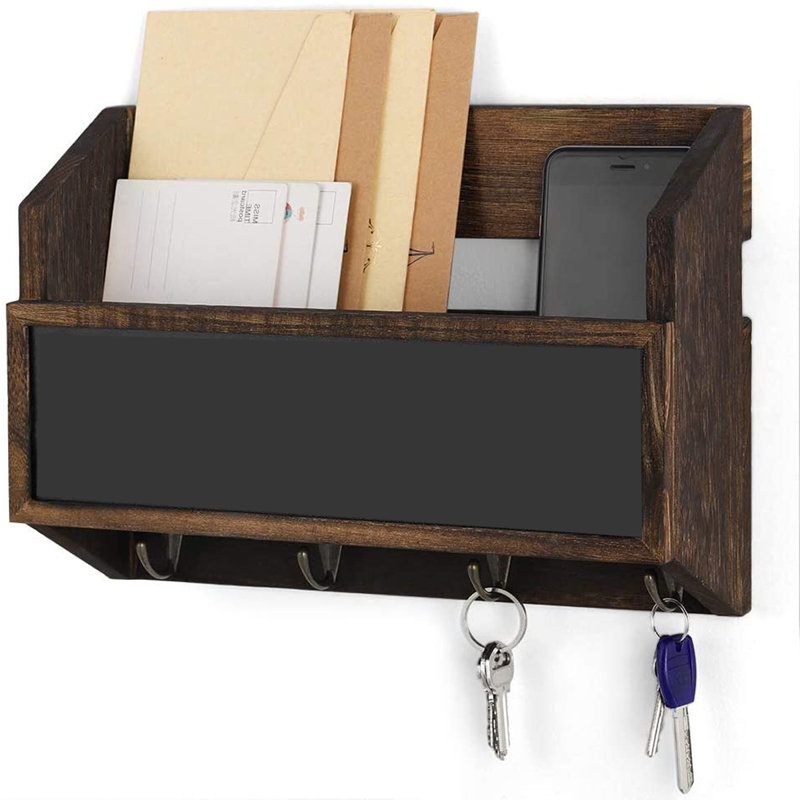 Hatim Solid + Manufactured Wood Wall Organizer with Key Hooks