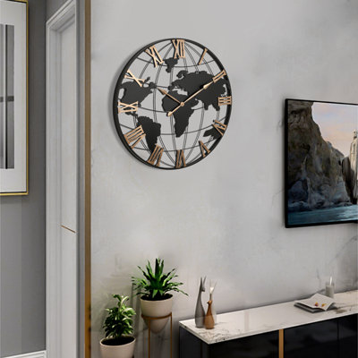 Creative Globe-shaped Wall Clock - World Map Outline For A Modern Living Room Focal Point