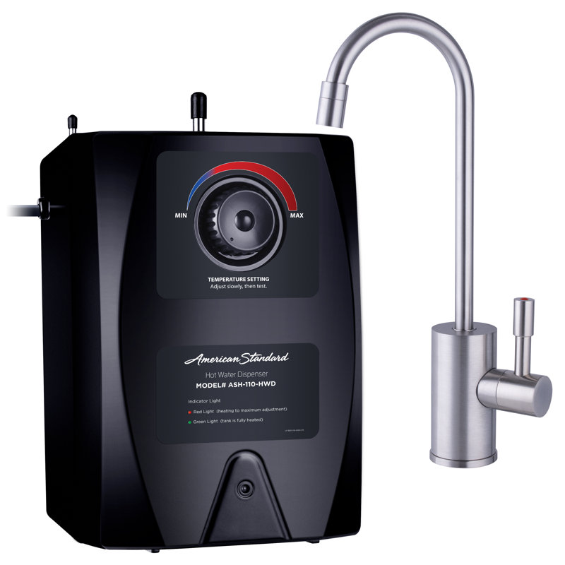 Système de distribution d'eau chaude American Standard ASH110, robinet à poignée simple et réservoir inclus, Nickel brossé