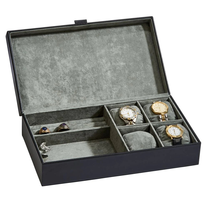 Boîte à bijoux en cuir