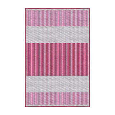 Tapis rose/zone grise à motifs