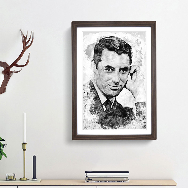 Cary Grant in Abstract - Picture Frame Graphic Art Print, Walnut Framed, 65cm H x 48cm W x 2cm D