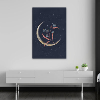 Luna II - art abstrait marguerites bleues et bleues