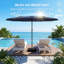 Parasol de marché double face 15 pi avec base robuste-291150059