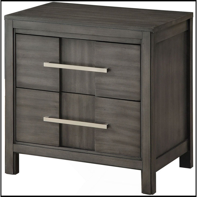 Table de chevet transitionnelle 1Pc, Gris