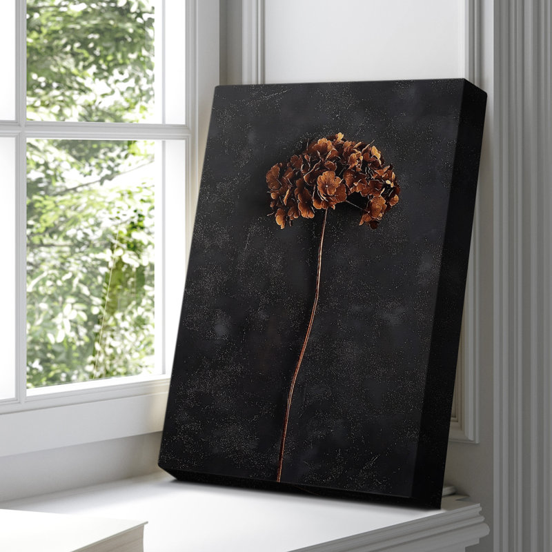 Toile tendue avec motif floral CLIII, H 27 po x l 18 po