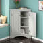 Armoire de rangement triangulaire grise avec tablettes réglables, armoire de plancher autoportante pour la cuisine à domicile-60824460