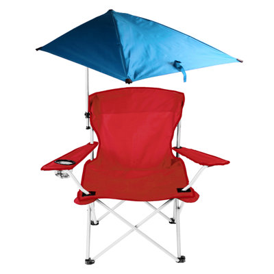 Seidler 220.5 lbs Capacity Foldable Camping Chair with Detachable 360° Sun Canopy  600D Oxford Fabric by Arlmont & Co.