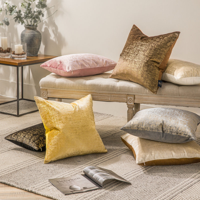 Coussin décoratif en velours rose, coussins décoratifs pour canapé-lit, Rose, Rectangle H 12 po x l 20 po, Polyester