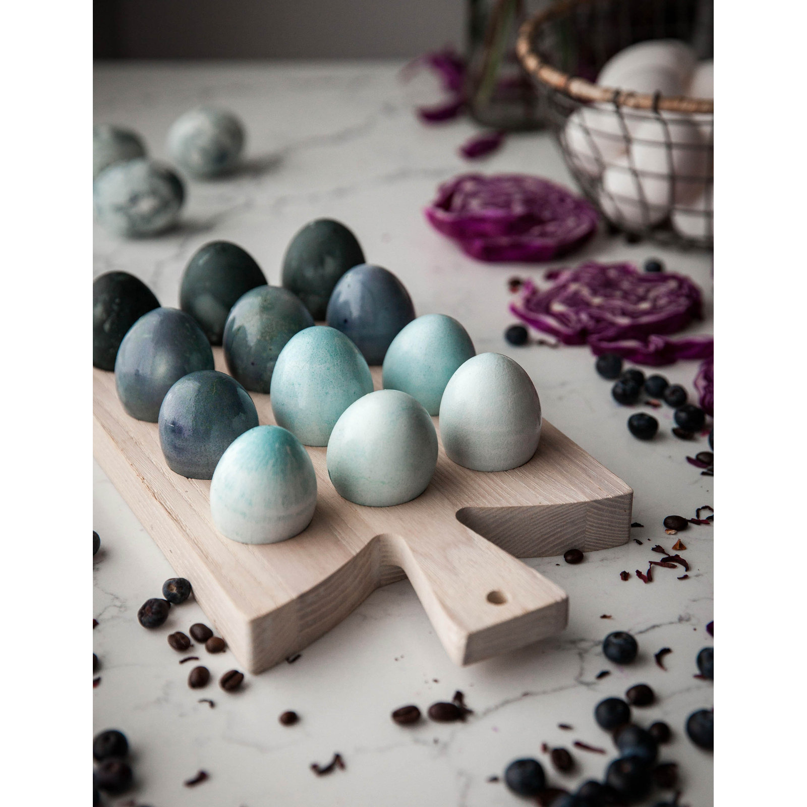 Araucana Paddle Wood Egg Platter, White