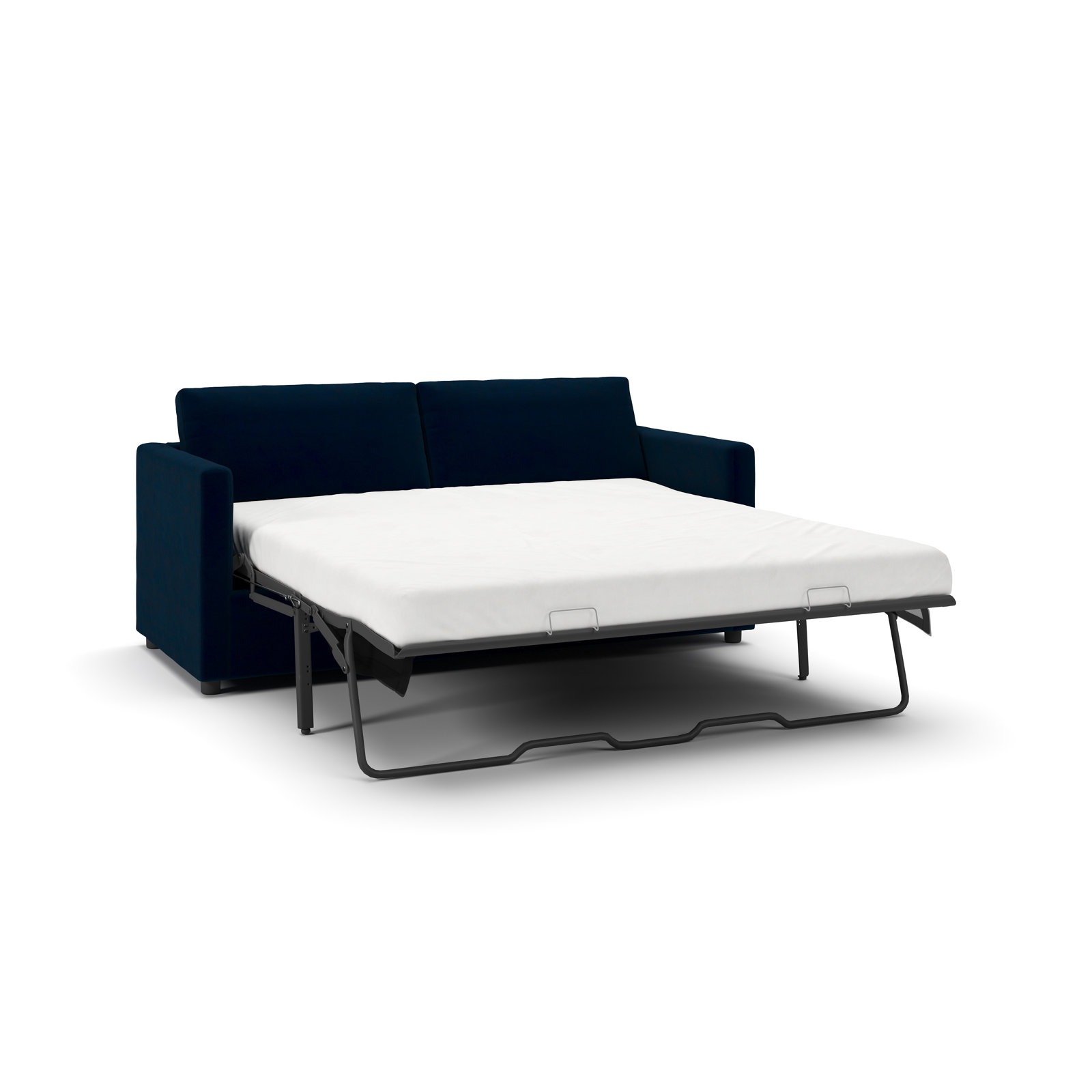 Godwin 75'' Upholstered Sleeper Sofa, Bella Ink Blue Performance Velvet