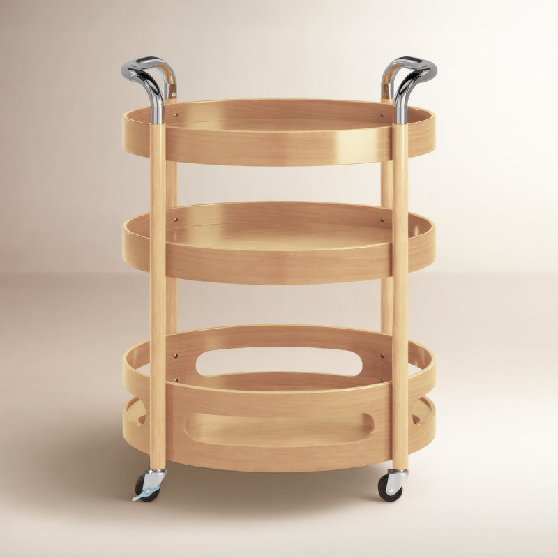 Meile Armadi Bar Cart, Oak, Oak