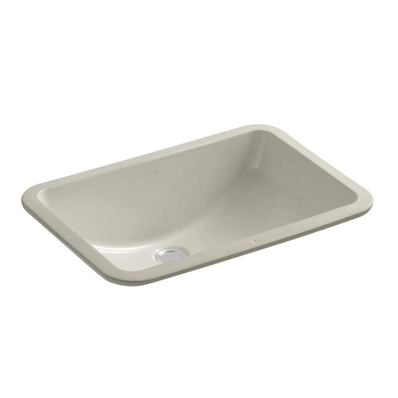 Ladena Vitreous China Rectangular Undermount Bathroom Sink, Sandbar