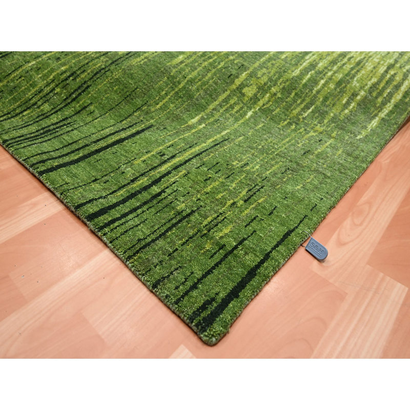 Tapis vert en laine doux noué à la main 8 pi 2 po x 10 pi 3 po FFA482076E8249718ADE74764FCCFF10