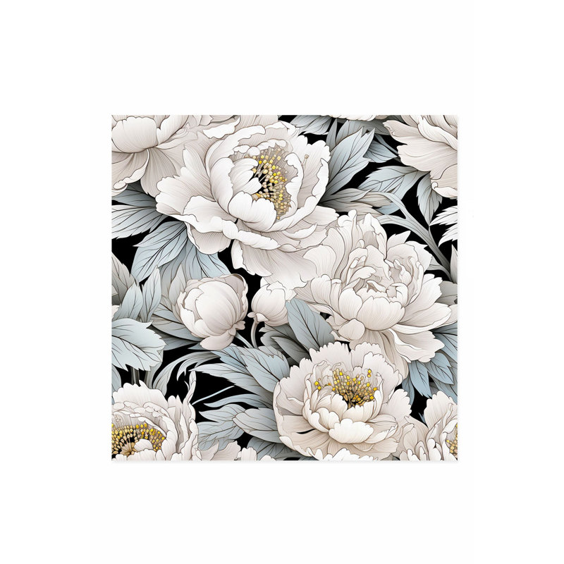 Motif floral de luxe pivoines XVIII, H 14 po x l 14 po