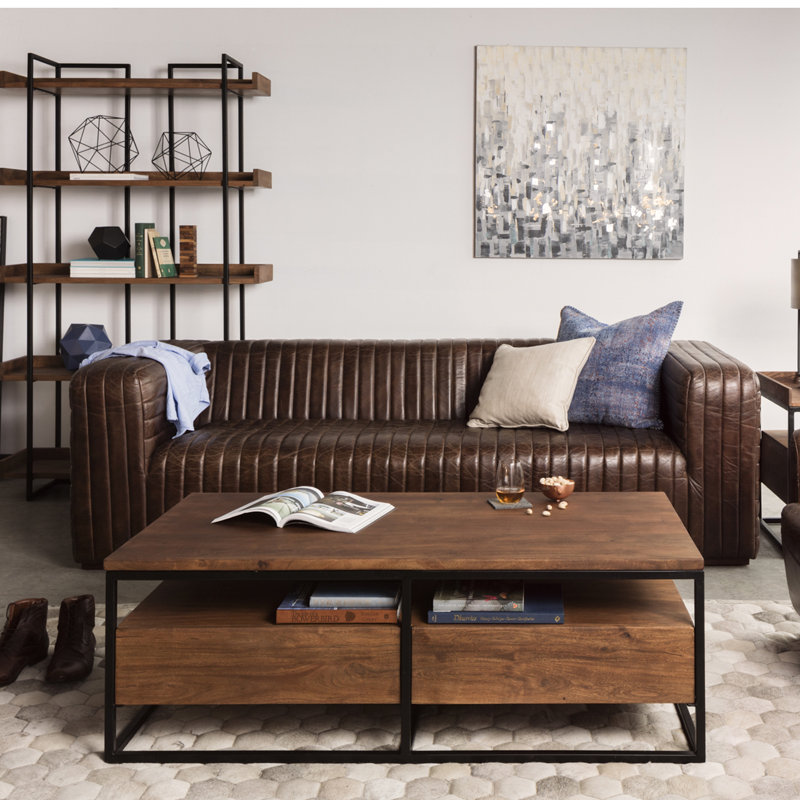 Paulette Solid Wood Frame Coffee Table with Storage